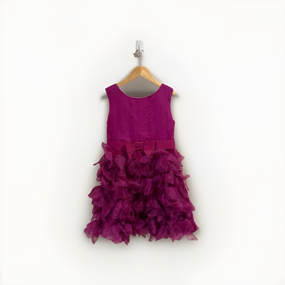 Marchesa for Neiman Marcus x Target Fuchsia Tulle Ruffle Dress Sz 8-10 100% Silk - Picture 3 of 10